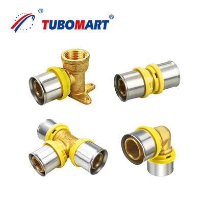 Naturalny miedziany Pex Press Crimp Fittings Wysokiej wydajności Alu Pex Press Fitting TH Typ