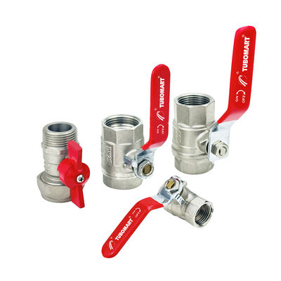 ODM 1/2 Inch Brass Gas Ball Valve Customized z czerwoną rękojeścią