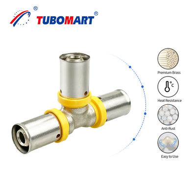 3/4 Inch Brass Pex Press Fittings For Water / Gas Pipes Shower Hose