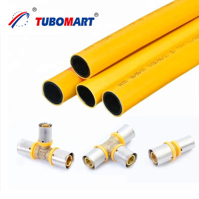 OEM Żółte łączniki PEX System gazowniczy mosiężny 16-32MM Równy gniazdek łącznik PEX