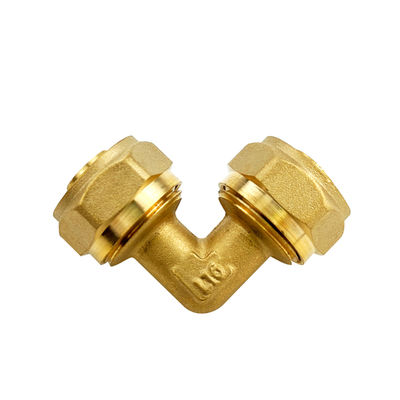 Certyfikowany ISO Żółty kolor mosiężny CNC Precision Machined Elbow Pex Compression Fitting