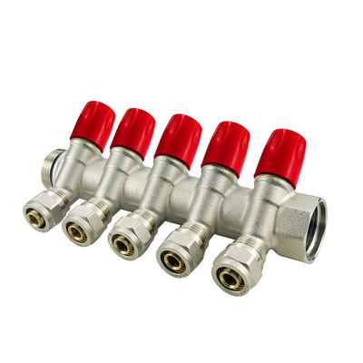 OEM 2-6ways Brass Pex Manifold Zindywidualizowany rozmiar / media o normalnej temperaturze dla części grzewczych podłogi