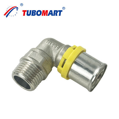 ISO9001 Dostosowane podzespoły miedziane Gas Equal Elbow Pex Fittings PEX AL PEX Pipe Brass Press Fitting