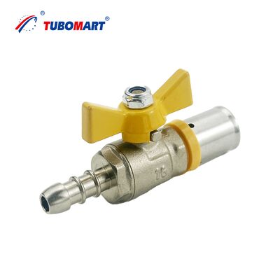 OEM PRESS GAS HOSE BALL VALVE BUTTERFLY HANDLE S1216*8 HOSE TAIL 8MM i 10MM do użytku gazowego