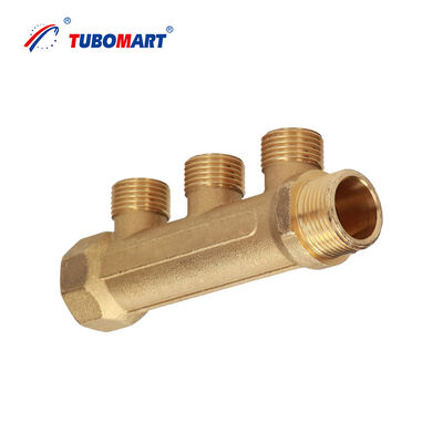 ISO Certified Tubomart 2 to 12 Water Collector Plumbing Manifold Floor Heating System Brass Water Manifold